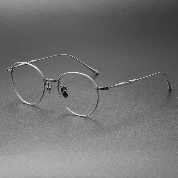 LE0399 Round Prescription Glasses: Gunmetal Precision and Style