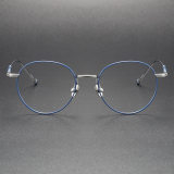 LE0398 Visionary Blue Glasses Frames with Titanium Elegance