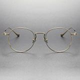 LE0401 Round Prescription Glasses in Gold Titanium
