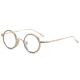 LE0371 Gold Round Prescription Glasses with Lightweight Titanium Frame