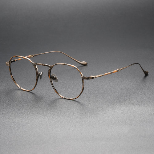 Refined Reader: LE0400 Men's Reading Glasses in Tortoise and Bronze Titanium