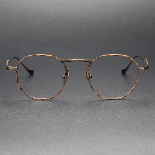 Refined Reader: LE0400 Men's Reading Glasses in Tortoise and Bronze Titanium