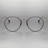LE0401 Black and Gold Glasses with Premium Titanium Frame