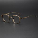 LE0369 Elegance: Bronze Oval Glasses with Titanium Frames