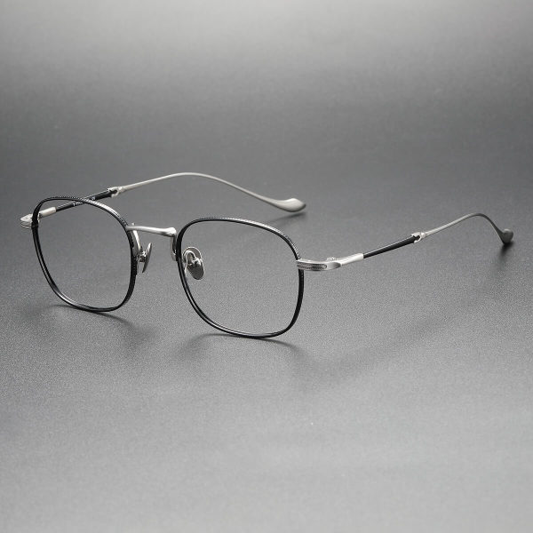 Timeless Titanium Round Black Frame Glasses LE0403