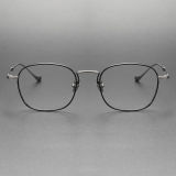 Timeless Titanium Round Black Frame Glasses LE0403
