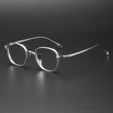 LE0369 Silver Thick Rimmed Glasses in Contemporary Titanium