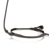 LE0371 Black Round Glasses in Durable Titanium
