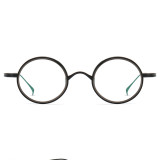 LE0371 Black Round Glasses in Durable Titanium