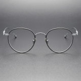 Sleek Silver and Black Rimmed Titanium Glasses | LE0404