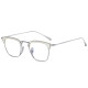 LE0367 Silver Elegance: Titanium Optical Glasses with Chic Yellow Browline