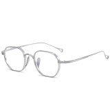 Elegant Silver Titanium Geometric Glasses LE0363 - The Visionary's Choice