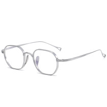 Elegant Silver Titanium Geometric Glasses LE0363 - The Visionary's Choice Elegant Silver Titanium Geometric Glasses LE0363 - The Visionary's Choice