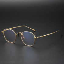 LE0361 Elegance Gold Rimmed Titanium Square Glasses