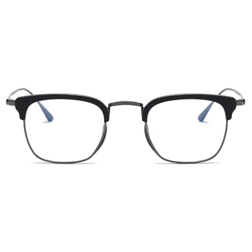 LE0367 Black Browline Glasses with Gunmetal Titanium Frame