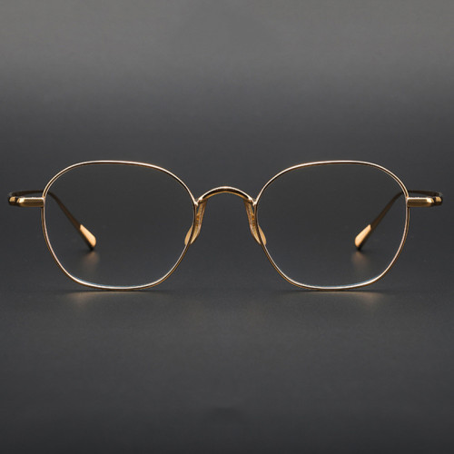 LE0361 Elegance Gold Rimmed Titanium Square Glasses