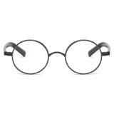 Gunmetal Round Reading Glasses with Black Acetate Arms LE0364