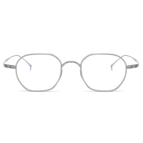 Elegant Silver Titanium Geometric Glasses LE0363 - The Visionary's Choice