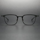 Black Square Glasses LE0358 - Sleek Titanium Frame with Adjustable Nose Pad