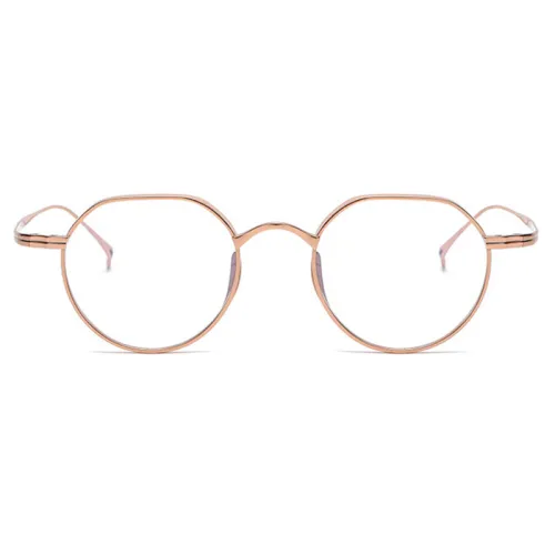 Golden Allure: Geometric Titanium Optical Glasses LE0362