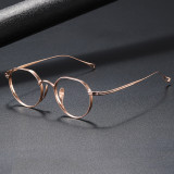 Chic Rose Gold Titanium Geometric Glasses LE0362
