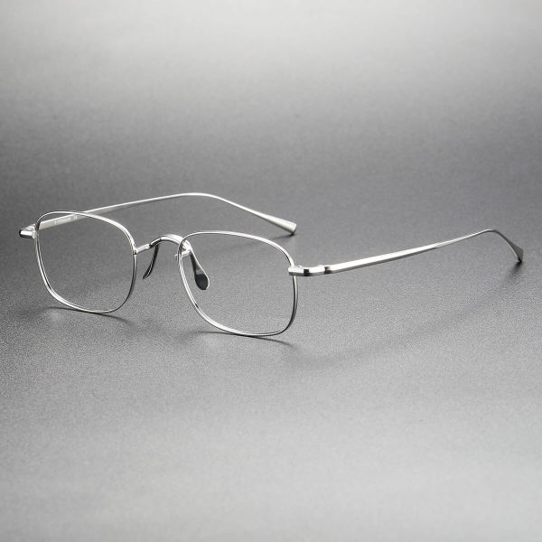 Silver Titanium Oval Glasses LE0360 - Sleek and Modern