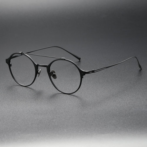 Black Aviator Glasses LE0354 – Titanium Frame with Adjustable Nose Pads