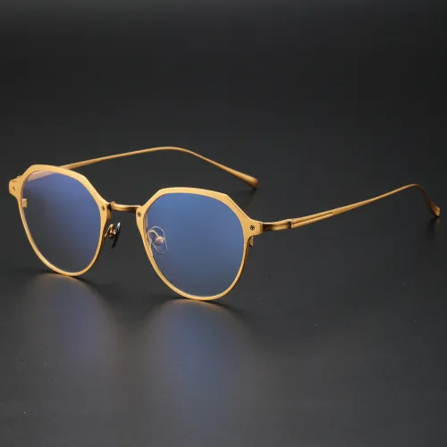 Gold Rimmed Glasses LE0357 - Titanium Crafted Elegance