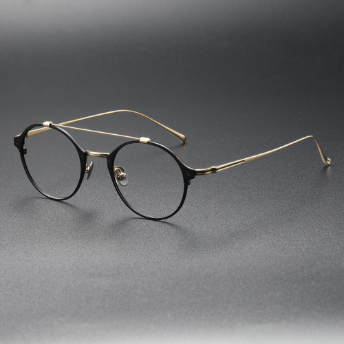 Black and Gold Glasses LE0354 – Elegance Defined, Modern Titanium Frames