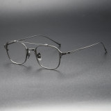LE0355 Gunmetal Square Spectacles - Titanium Frames for Precision and Style
