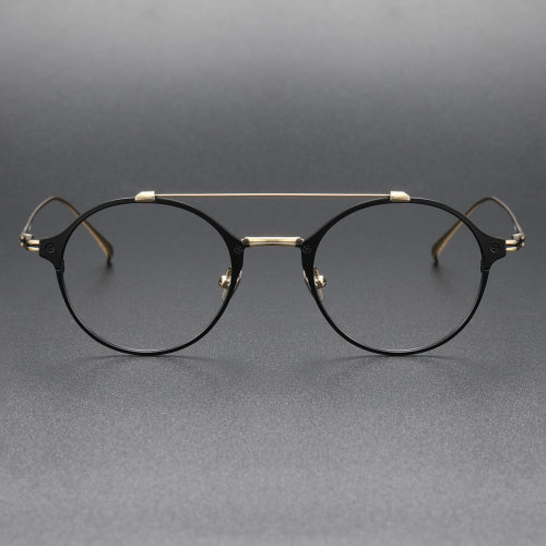 Black and Gold Glasses LE0354 – Elegance Defined, Modern Titanium Frames