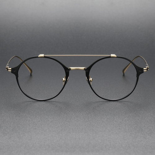 Black and Gold Glasses LE0354 – Elegance Defined, Modern Titanium Frames