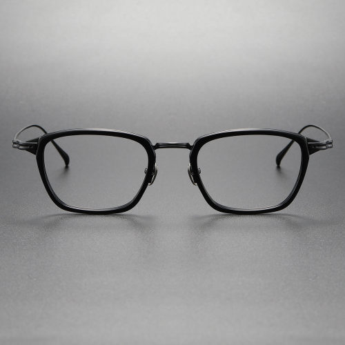 Black Frame Glasses LE0352 - Sleek Titanium Rectangle Style