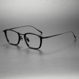 Black Frame Glasses LE0352 - Sleek Titanium Rectangle Style