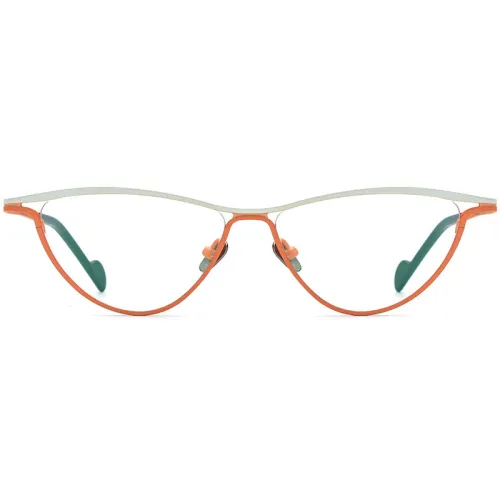 Titanium Eyeglasses LE0599_Frosted White & Orange