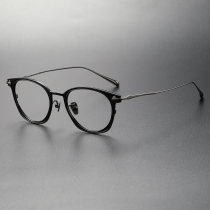 Progressive Readers LE0351: Gunmetal & Black Titanium Round Glasses Progressive Readers LE0351: Gunmetal & Black Titanium Round Glasses