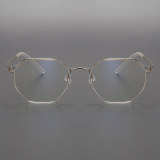 Gold Frame Glasses LE0349: No Screw Geometric Design