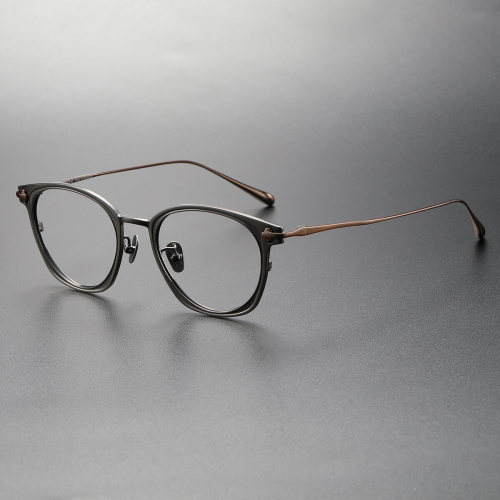 Titanium Optical Glasses LE0351: Gunmetal Frame with Bronze Arms