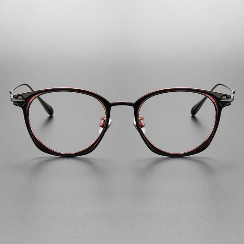 Womens Designer Glasses LE0351 in Black Red – Titanium Round Frames