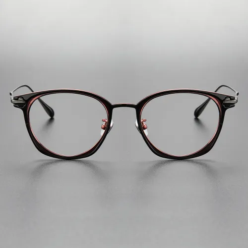 Womens Designer Glasses LE0351 in Black Red – Titanium Round Frames