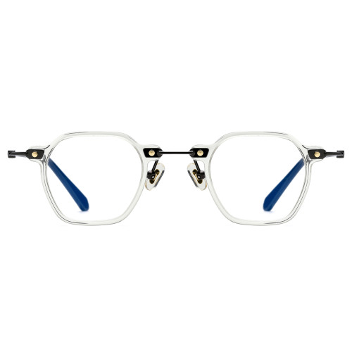Clear Glasses Frames LE0564 - Elegant Titanium Square Frames with Black Arms