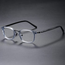 Clear Rim Glasses LE0337 - Elegant Clear Grey Acetate Rectangle Frames