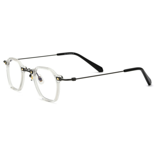 Clear Glasses Frames LE0564 - Elegant Titanium Square Frames with Black Arms