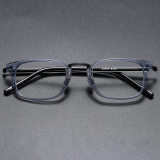Clear Rim Glasses LE0337 - Elegant Clear Grey Acetate Rectangle Frames