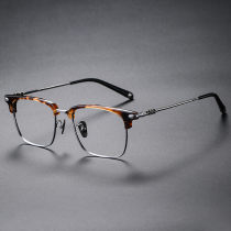 Blue Light Blocker Glasses LE0438 - Tortoise & Silver Browline Frames