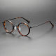 Black Round Glasses LE0447 - Classic Tortoise Rim with Black Arms