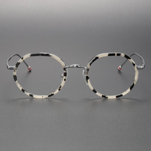 Progressive Readers LE0493 - Sleek Silver & White Tortoise Geometric Frames