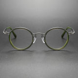 Extra Large Prescription Glasses LE0447 - Gunmetal with Green Inner Rim