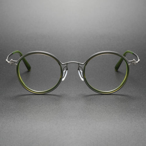 Extra Large Prescription Glasses LE0447 - Gunmetal with Green Inner Rim