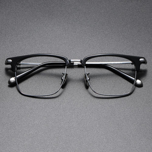 Browline Spectacles LE0438 - Silver and Black Titanium Frames